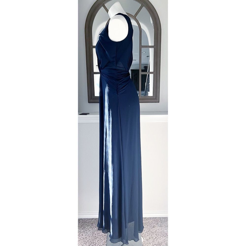 Badgley Mischka Navy Petunia Gown, Maxi, Excellent, Size 2 - Picture 8 of 16